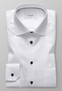 Eton Classic Uni Signature Twill Overhemd Wit