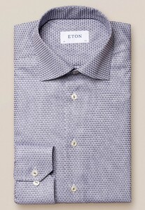 Eton Dobby Check Overhemd Navy