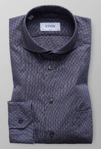 Eton Fantasy Dots Overhemd Blauw-Bruin