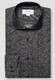 Eton Fine Floral Pattern Signature Twill Horn-Effect Buttons Shirt Navy