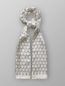 Eton Geometric Silk Sjaal Gebroken Wit