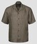 Eton Heavy Linen Matt Buttons Garment Washed Shirt Dark Brown Melange