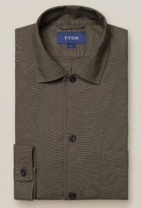 Eton Heavy Oxford Overshirt Dark Olive