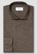 Eton Herringbone Fine Cotton Flannel Shirt Dark Brown Melange