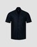 Eton Knit Jacquard Fine Zig Zag Filo di Scozia Cotton Shirt Blue