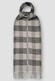 Eton Lightly Brushed Ultra Soft Super Fine Merino Check Scarf Mid Grey