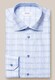 Eton Prince of Wales Checked Organic Cotton Signature Twill Overhemd Licht Blauw