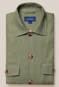 Eton Two Face Twill Organic Cotton Overshirt Groen