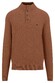 Fynch-Hatton Buttoned Troyer Uni Color Texture Knit Pullover Hazel