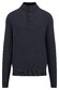 Fynch-Hatton Buttoned Troyer Uni Color Texture Knit Pullover Navy