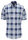 Fynch-Hatton Colorful Combi Check Short Sleeve Button-Down Overhemd Navy