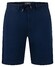 Fynch-Hatton Cotton Linnen Uni Solid Color Drawstring Flat-Front Bermuda Dark Navy