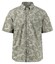 Fynch-Hatton Leaf Floral Mini Check Pattern Shirt Dusty Olive