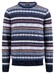 Fynch-Hatton O-Neck Jacquard Pattern Pullover Navy