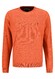 Fynch-Hatton O-Neck Plated Fine Knit Trui Tangerine