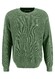 Fynch-Hatton O-Neck Raglan Uni Texture Knit Pullover Spring Green