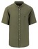 Fynch-Hatton Summer Linnen Stand-Up Collar Uni Color Overhemd Dusty Olive