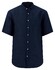 Fynch-Hatton Summer Linnen Stand-Up Collar Uni Color Overhemd Navy