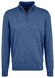 Fynch-Hatton Superfine Cotton Troyer Zip Pullover Mid Blue