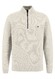 Fynch-Hatton Troyer Zip Merino Wool Blend Donegal Knit Pullover Off White