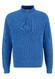 Fynch-Hatton Troyer Zip Uni Structure Knit Superfine Cotton Pullover Bright Ocean