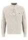 Fynch-Hatton Troyer Zip Uni Structure Knit Superfine Cotton Pullover Off White