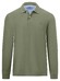 Fynch-Hatton Uni Color Longsleeve Supima Cotton Poloshirt Light Khaki