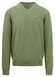 Fynch-Hatton Uni Color V-Neck Superfine Cotton Pullover Light Khaki