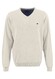 Fynch-Hatton V-Neck Fine Knit Cotton Pullover Off White