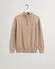 Gant Classic Cotton Half Zip Pullover Khaki Melange