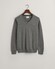 Gant Classic Cotton V-Neck Pullover Dark Grey Melange