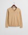 Gant Classic Cotton V-Neck Pullover Khaki Melange