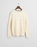 Gant Cotton Micro Textured Crew Neck Pullover Cream