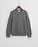 Gant Cotton Micro Textured Crew Neck Pullover Dark Grey Melange