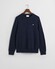 Gant Cotton Micro Textured Crew Neck Pullover Evening Blue