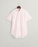 Gant Cotton Poplin Short Sleeve Button Down Overhemd Zacht Roze