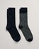 Gant Dot And Solid Socks 2Pack Socks Anthracite Grey