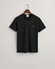 Gant Fine Shield Embroidery Uni V-Neck T-Shirt Zwart