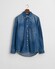 Gant Heavy Garment Wash Denim Button Down Overhemd Mid Blue Worn In