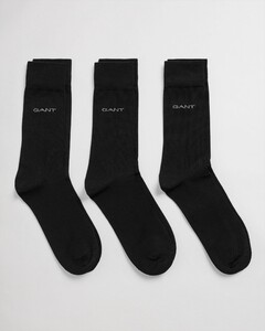 Gant Mercerized Cotton Blend Socks 3Pack Sokken Zwart