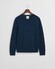 Gant Merino Extrafine Crew Neck Tone-on-Tone Brand Embroidery Trui Marine