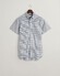 Gant Poplin Microcheck Short Sleeve Overhemd Dove Blue