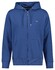 Gant Shield Logo Embroidery Full Zip Hoodie Kangaroo Pocket Cardigan Vintage Blue