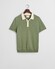 Gant Soft Cotton Modal Blend Contrast Collar Subtle Textured Knit Polo Kalamata Green