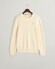 Gant Stripe Textured Cotton Crew Neck Trui Cream