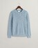 Gant Stripe Textured Cotton Crew Neck Trui Dove Blue