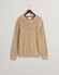 Gant Stripe Textured Cotton Crew Neck Trui Dried Khaki