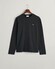Gant Subtle Logo Embroidery Long Sleeve Round Neck T-Shirt Black