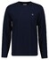 Gant Subtle Textured Long Sleeve Crew Neck T-Shirt Evening Blue