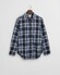 Gant Tartan Melange Check Flanel Overhemd Avond Blauw